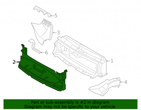 Дефлектор радиатора нижний BMW 2 F22 14-21 2.0T, 3.0T