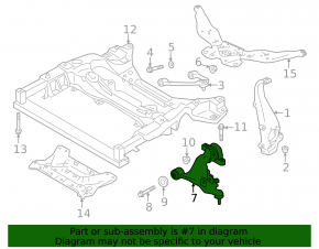 Рычаг нижний передний левый Infiniti Q50 14-20 3.0T, 3.5, 3.7 RWD