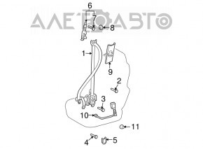 Пассажирский ремень безопасности Toyota Sienna 04-10