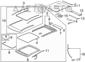 Скло люка Audi A3 8V 15-20 4d, 5d, подряпини