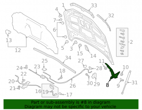 Петля капота левая Audi A4 B9 17-25