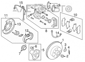 Суппорт в сборе задний правый Infiniti FX35 FX45 03-08