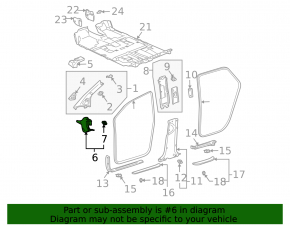 Накладка передней стойки нижняя правая Lexus RX300 RX330 RX350 RX400h 04-08 черн