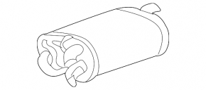 Глушитель задняя часть бочка Toyota Solara 2.4 04-06,с датчиком