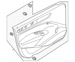 Обшивка двери карточка передняя левая VW Passat b7 12-15 USA черн SEL
