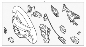 Руль голый Mercedes W213 E 300/400/43 17-18 под лепестки, без подогрева, кожа черная, под дерево, с креплением