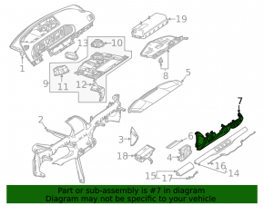 Накладка колени водителя Mercedes W167 GLE 20-26 кожа коричневая