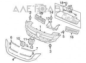 Накладка решетки радиатора grill Honda Accord 13-15 хром