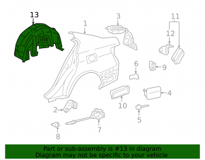 Подкрылок задний правый Lexus GS300 GS350 GS430 GS450h 06-11