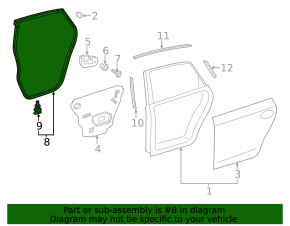 Уплотнитель двери задней левой Toyota Prius V 12-17