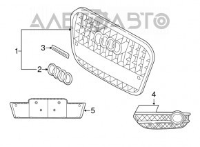 Решетка радиатора grill Audi Q3 8U 15 под парктроники