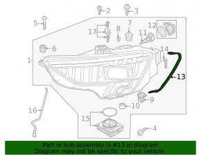 Передній ущільнювач фари правий Audi A3 22-26