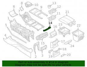 Молдинг центральной консоли задний Land Rover Range Rover Velar 18-23 2 части, хром с черным глянцем, треснуто крепление