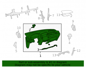 Торпедо передняя панель без AIRBAG Toyota Highlander 01-07