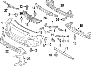 Крепление переднего бампера правое Subaru Outback 23-25