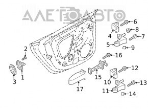 Петля двери нижняя задняя левая Audi A5 F5 18-25 2 части