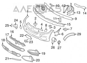 Крепление абсорбера переднего бампера левое BMW X5 F15 14-18