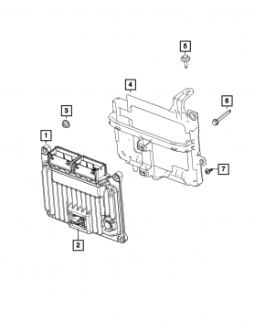 Кронштейн блока ECU компьютер двигателя Jeep Grand Cherokee WL 21-26