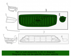 Решетка радиатора grill Volvo XC60 18-21 Inscription, без камеры