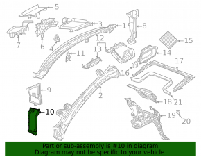 Водосток решетки дворников левый Mercedes W167 GLE 350 450 20-26 нижняя часть