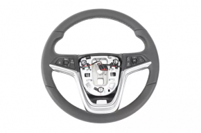 Руль голый Buick Encore 17-22 кожа черная с накладкой без кнопок, царапины, слом рамка