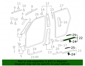 Накладка порога передняя левая внешняя Lexus RX300 98-03