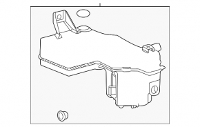 Бачок омивача Toyota Sienna 21-26 з горловиною, датчиком та кришкою