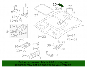 Плафон освещения задний Audi A4 B8 13-16 рест, черный
