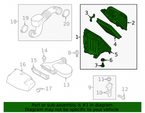 Корпус воздушного фильтра Kia Sorento 10-15 2.4