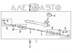 Рейка рулевая Nissan Leaf 18-24 под R16, без тяг