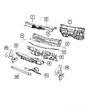 Решетка дворников пластик Jeep Patriot 11-17
