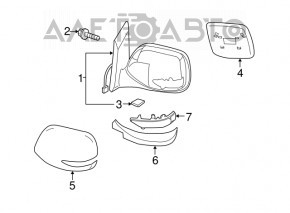 Зеркальный элемент правый Subaru Tribeca B10 08-14
