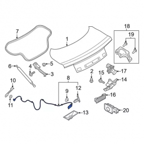 Замок крышки багажника Ford Mustang mk6 15-23 кабрио