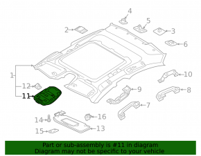 Плафон освещения передний Volvo XC60 22-26 под панораму, серый