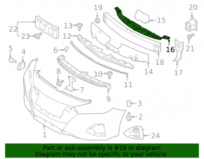Верхня накладка переднього бампера Nissan Maxima A36 19-23