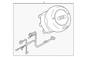 Подушка безопасности airbag в руль водительская Audi A4 B9 17-23 черная