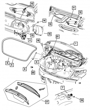 Петля крышки багажника левая Chrysler 200 4d 11-14