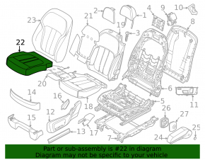 Сидіння 2 ряди ліве BMW X7 G07 19-26 з airbag, електричне, підігрів, під 6 місць, шкіра Vernasca, Elfenbein-Weiss, під хімчистку