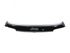 Накладка двери багажника Jeep Compass 17-21 под стеклом, с хром молдингом, без планки подсветки номера, царапины на хроме