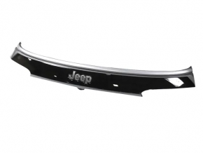 Накладка двери багажника Jeep Compass 17-21 под стеклом, с хром молдингом, без планки подсветки номера, царапины на хроме