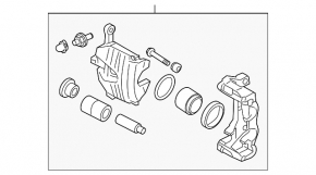 Суппорт в сборе передний левый Infiniti G25 G35 G37 4d 06-14 без скобы