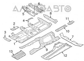 Защита днища правая BMW 5 G30 17-23 надрывы