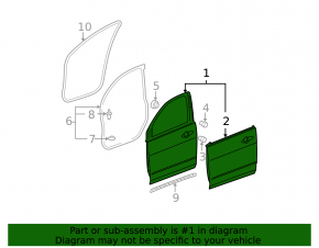 Дверь голая передняя левая Acura MDX 07-13