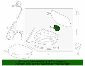 Моторчик бокового правого зеркала Nissan Murano z52 15-24