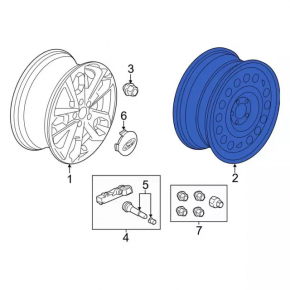 Запасное колесо докатка Ford Transit Connect MK2 13-18 R16 6.5J ET60 215/55, железка