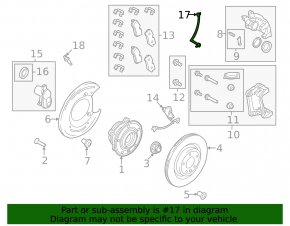 Шланг тормозной задний левый Land Rover Range Rover 22-26