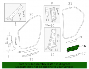 Накладка пола задняя правая Lexus RX350L RX450hL 18-22 черная