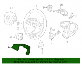 Накладка руля центральная Honda Civic X FC 19-21 хром