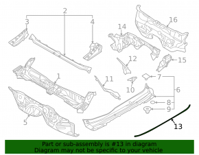 Уплотнитель капота Subaru Outback 20-23