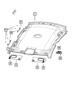 Ручка потолка передняя левая Jeep Cherokee KL 19-22 черная